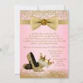 ピンクと金ゴールドキンセアニェラプリンセス15誕生日 招待状 (裏面)