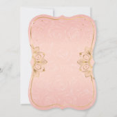 ピンクと金ゴールドキンセアニェラ素朴ホース誕生日 招待状 (裏面)