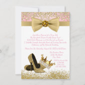 ピンクと金ゴールドキンセアニェラ誕生日パーティー 招待状 (裏面)