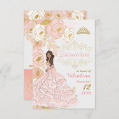 ピンクと金ゴールドキンセアニェラNo Photo セーブザデート (正面/裏面)