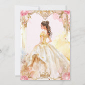 ピンクと金ゴールドキンセアニラ招待状 招待状 (裏面)