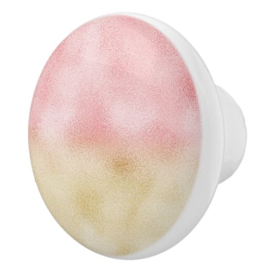 ピンクと金ゴールドグラデーション箔 セラミックノブ (右)