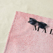 ピンクと金ゴールドグラデーション箔 ビーチタオル (インサイチュ)