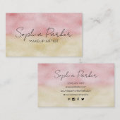 ピンクと金ゴールドグラデーション箔 名刺 (正面/裏面)