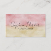 ピンクと金ゴールドグラデーション箔 名刺 (正面)