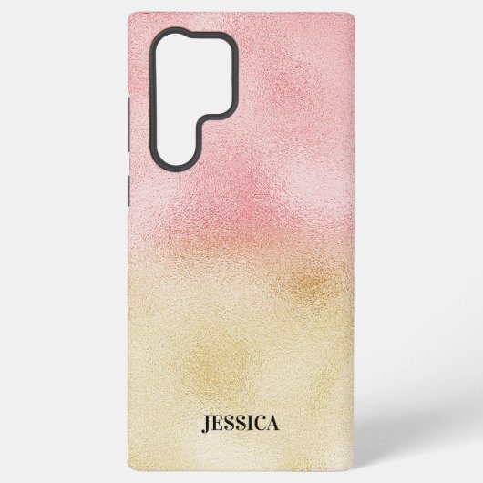 ピンクと金ゴールドグラデーション箔 SAMSUNG GALAXYケース (裏面)