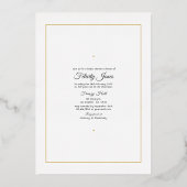 ピンクと金ゴールドグラムシックブライダルシャワー 箔招待状 (裏面)