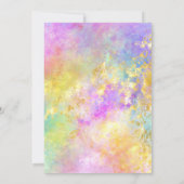 ピンクと金ゴールドグラムファイアオパール70誕生日 招待状 (裏面)