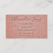 ピンクと金ゴールドグリッターとスパークルイベントプランナー 名刺 (裏面)