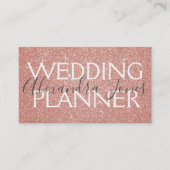 ピンクと金ゴールドグリッターとスパークルウェディングプランナー 名刺 (正面)