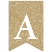 ピンクと金ゴールドグリッターの最初の誕生日パーティバナー バンティングフラッグ (第3の旗)