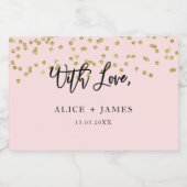 ピンクと金ゴールドグリッターキャンドルラベル フードラベル (シングルラベル)