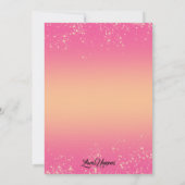 ピンクと金ゴールドグリッタースウィート16招待状 招待状 (裏面)