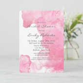 ピンクと金ゴールドグリッタースモークブライダルシャワー 招待状 (スタンド正面)