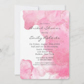 ピンクと金ゴールドグリッタースモークブライダルシャワー 招待状 (正面)