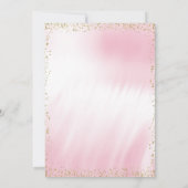 ピンクと金ゴールドグリッターパールベビーシャワー 招待状 (裏面)