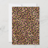 ピンクと金ゴールドグリッターヒョウの印刷パーティー 招待状 (裏面)