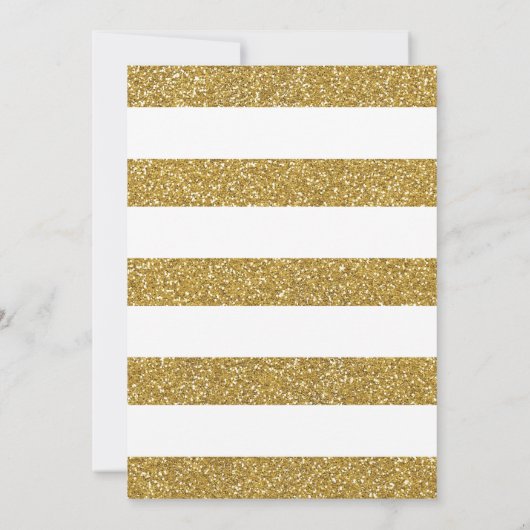 ピンクと金ゴールドグリッターベビーシャワー招待状 招待状 (裏面)