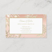 ピンクと金ゴールドグリッターリーフエレガント美しいブティック 名刺 (裏面)