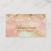 ピンクと金ゴールドグリッター美しい 名刺 (正面)