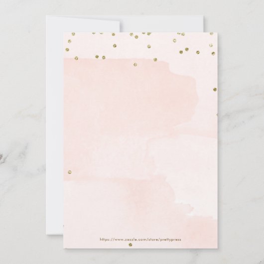 ピンクと金ゴールドグリッター40歳の誕生日招待状 招待状 (裏面)