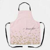 ピンクと金ゴールドグリッター エプロン (正面)