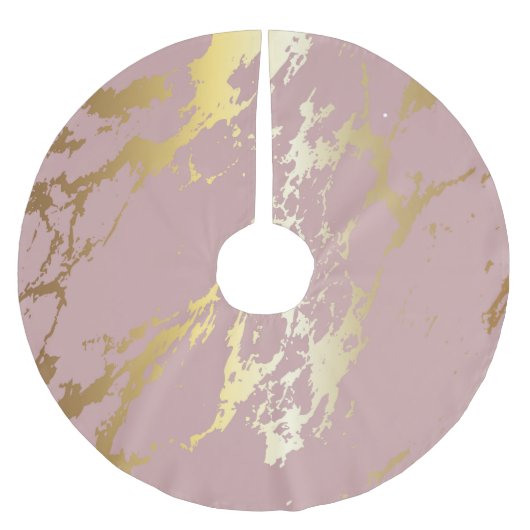 ピンクと金ゴールドグリッター ブラッシュドポリエステルツリースカート (正面)