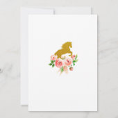 ピンクと金ゴールドケンタッキーダービーブライダルシャワー 招待状 (裏面)