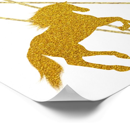 ピンクと金ゴールドケンタッキー・ダービーウェルカムサイン ポスター (角)