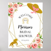 ピンクと金ゴールドケンタッキー・ダービーウェルカムサイン ポスター (正面)