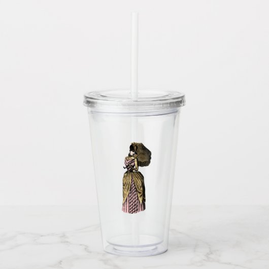 ピンクと金ゴールドスチームパンク アクリルタンブラー (正面)