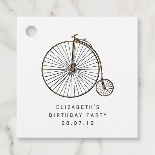 ピンクと金ゴールドスチームパンク フェイバータグ (正面)