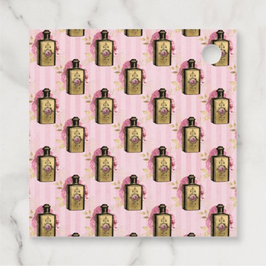 ピンクと金ゴールドスチームパンク フェイバータグ (裏面)