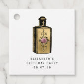 ピンクと金ゴールドスチームパンク フェイバータグ (正面)