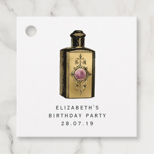 ピンクと金ゴールドスチームパンク フェイバータグ (正面)