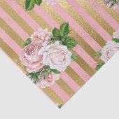ピンクと金ゴールドストライプとバラの分離 薄葉紙 (詳細)