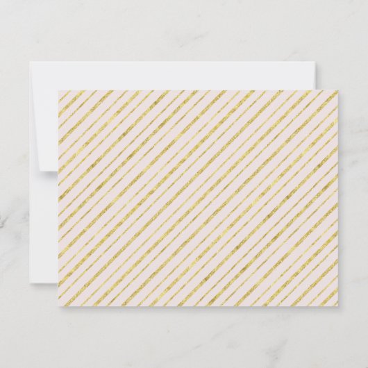 ピンクと金ゴールドストライプのモノグラムの文房具 ノートカード (裏面)