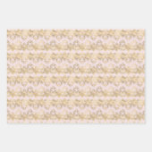 ピンクと金ゴールドストライプ ラッピングペーパーシート (正面3)