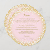 ピンクと金ゴールドスパークルラウンドメニュー メニュー (正面/裏面)