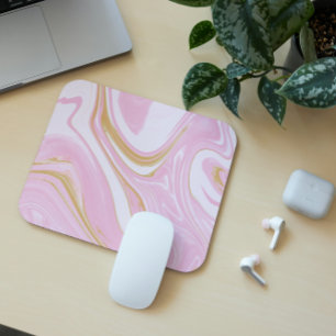 ピンクと金ゴールドスワールマウスパッド- Eutitic Office Insp マウスパッド