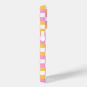 ピンクと金ゴールドチェッカーボード Case-Mate iPhoneケース (裏面 / 右)