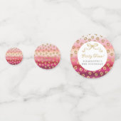 ピンクと金ゴールドチータヒョウ誕生日パーティー コンフェッティ (正面)