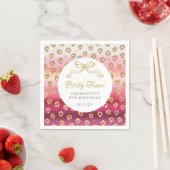 ピンクと金ゴールドチータヒョウ誕生日パーティー スタンダードカクテルナプキン (インサイチュ)