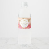 ピンクと金ゴールドチータヒョウ誕生日パーティー ペットボトルラベル (正面)