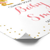 ピンクと金ゴールドディノ水の色来の間のサイン ポスター (角)