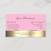 ピンクと金ゴールドデコールと可愛いバラモダン花 名刺 (裏面)