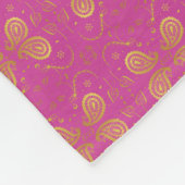 ピンクと金ゴールドデザイン フリースブランケット (角)