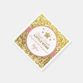 ピンクと金ゴールドトゥインクルトゥインクルリトルスターナプキン スタンダードカクテルナプキン (角)