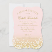 ピンクと金ゴールドトゥインクルブライダルシャワー 招待状 (正面)