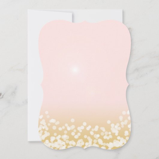 ピンクと金ゴールドトゥインクルブライダルシャワー 招待状 (裏面)